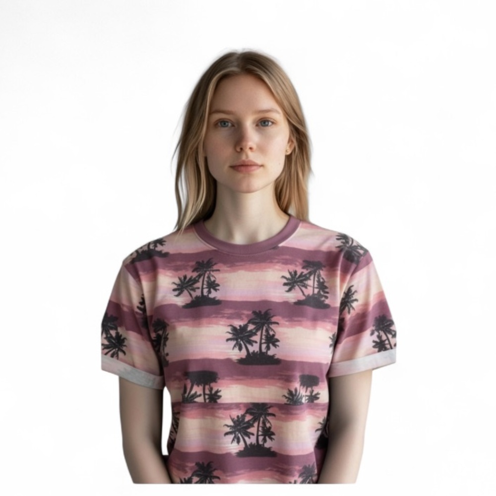 Soho Street New York & Company Women's Top Blouse Tropical Pattern size XL